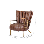 Vintage Forged Leather Armchair Cigar Chair