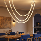 Creative Glass Pearl Necklace Pendnat Chandelier for Living / dining Room / staircase