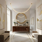Creative Glass Pearl Necklace Pendnat Chandelier for Living / dining Room / staircase