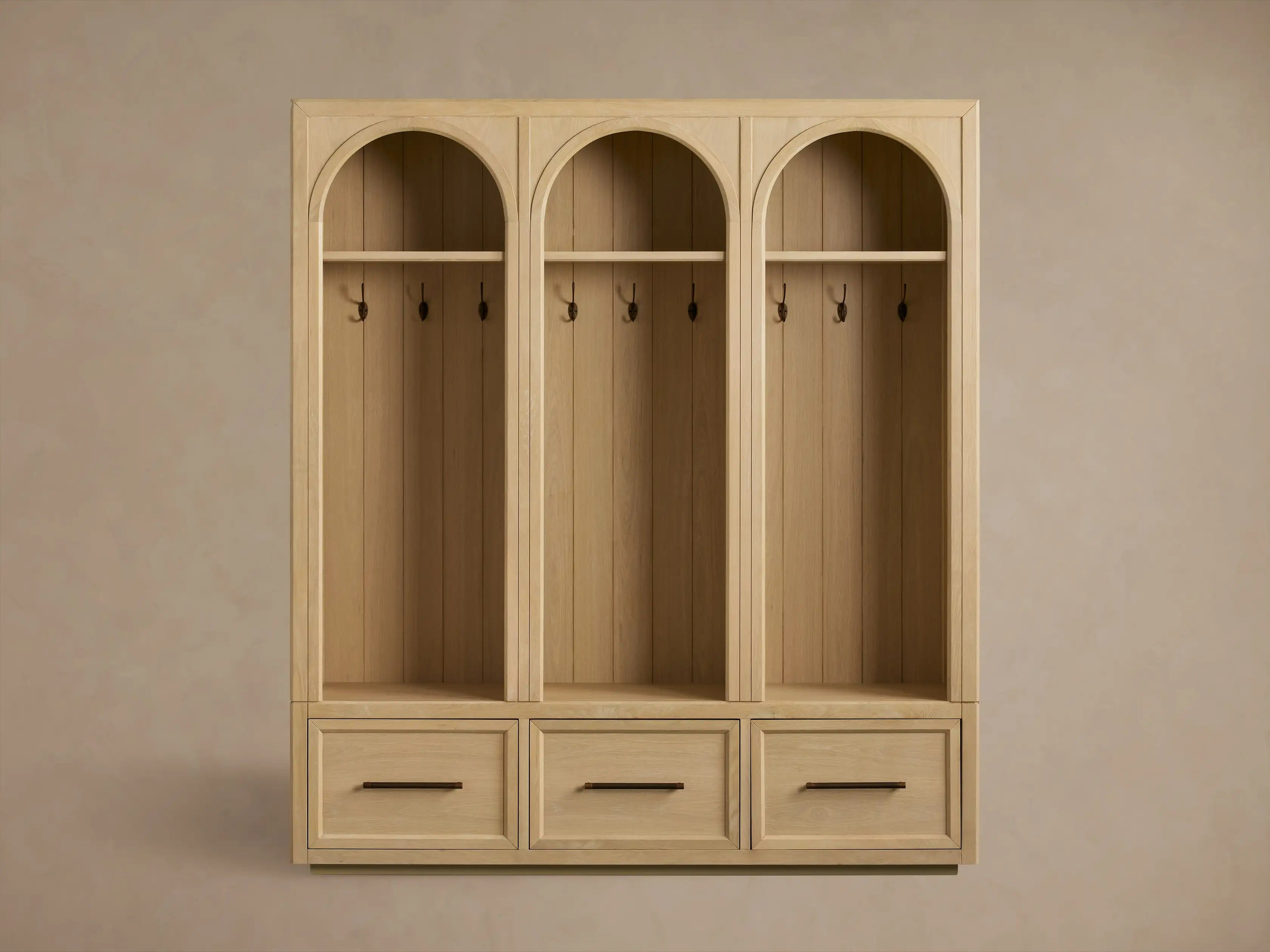 Hattie Triple Entryway Cabinet in Oak 69.75-Inchw
