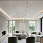 Creative Glass Pearl Necklace Pendnat Chandelier for Living / dining Room / staircase