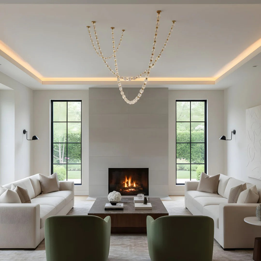 Creative Glass Pearl Necklace Pendnat Chandelier for Living / dining Room / staircase