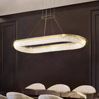 Modern Minimalist Rings Round / oval Crystal Chandelier