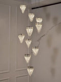 Modern Floating Crystal Conch Chandelier for High-Ceiling