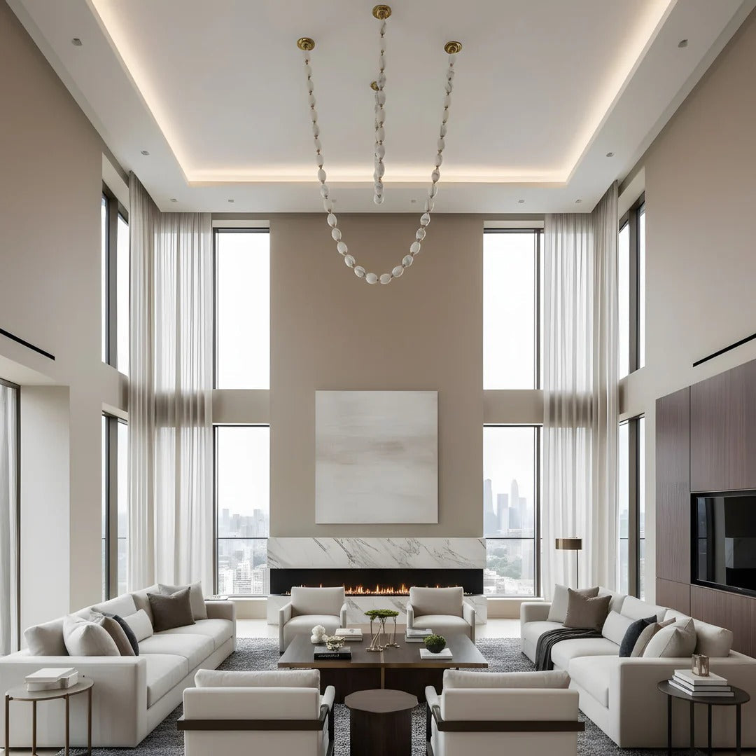 Creative Glass Pearl Necklace Pendnat Chandelier for Living / dining Room / staircase