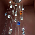 Modern Floating Clear / blue / amber Irregular Crystal Chandelier for High-Ceiling