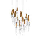 Modern Floating Spiral Crystal Chandelier for High-Ceiling