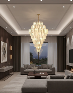 Modern Feather Crystal Chandelier in Chrome / gold Finish for High / low-Ceiling