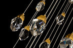 Modern Floating Diamond Crystal Chandelier for High-Ceiling