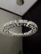 Modern Round Gear / rectangular Mazes Crystal Chandelier