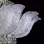 Extra Large Glass Petals Crystal Chandelier for High-Ceiling
