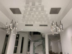 Bellini Square Tri-Tone Tubular Pendant Light Chandelier