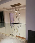 Bellini Square Tri-Tone Tubular Pendant Light Chandelier