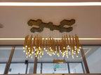 Bellini Rectangular Tri-Tone Tubular Pendant Light Chandelier