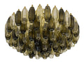Prismatico 91 Elements Amber and Taupe Compact Glass Chandelier 25"