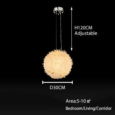 Cervine Clear Geode Quartz Crystal Ball Pendant Light 9-Inch12-Inch16-Inch20"