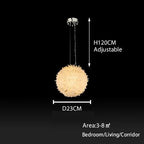 Cervine Clear Geode Quartz Crystal Ball Pendant Light 9-Inch12-Inch16-Inch20"