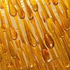Long Amber Murao Glass Drop Chandelier