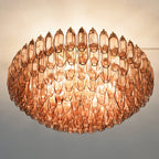 Prismatico Amethyst Glass Ceiling Lamp 35"
