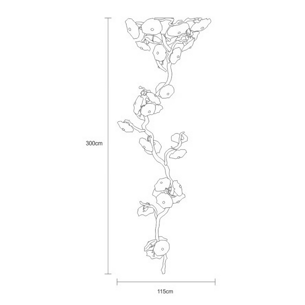 Nenufar Bonsai Staircase Crystal Chandelier for High Ceiling