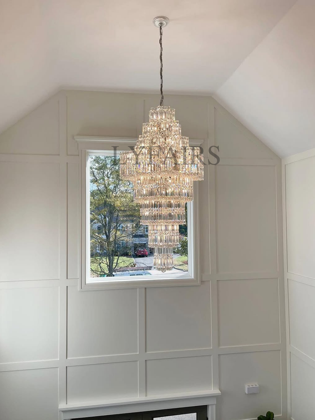 Extra Large Plaza Hall Multi-Tier Crystal Chandelier Foyer Living Room Staircase Ceiling Lighting in Chrome /