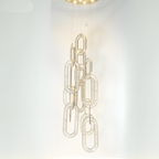 Modern Luxury Crystal Chain Cluster Chandelier for High Ceiling / dining Room