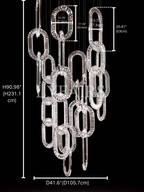 Modern Luxury Crystal Chain Cluster Chandelier for High Ceiling / dining Room