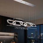 Modern Luxury Crystal Chain Cluster Chandelier for High Ceiling / dining Room