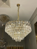 Oversized Multi-Layers Honeycomb Luxury Crystal Chandelier in Gold Finish for Big