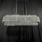Stunning Modern Rectangle Ceiling Light Crystal Chandelier for Dining Table / coffee Table / living Room /
