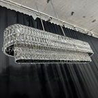 Stunning Modern Rectangle Ceiling Light Crystal Chandelier for Dining Table / coffee Table / living Room /