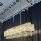 Stunning Modern Rectangle Ceiling Light Crystal Chandelier for Dining Table / coffee Table / living Room /