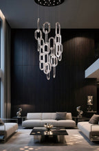Modern Luxury Crystal Chain Cluster Chandelier for High Ceiling / dining Room