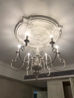 French Vintage Country Style White Rustic Iron Art Chandelier 6 / 8 Lights for Dining Room Bedroom Living Room