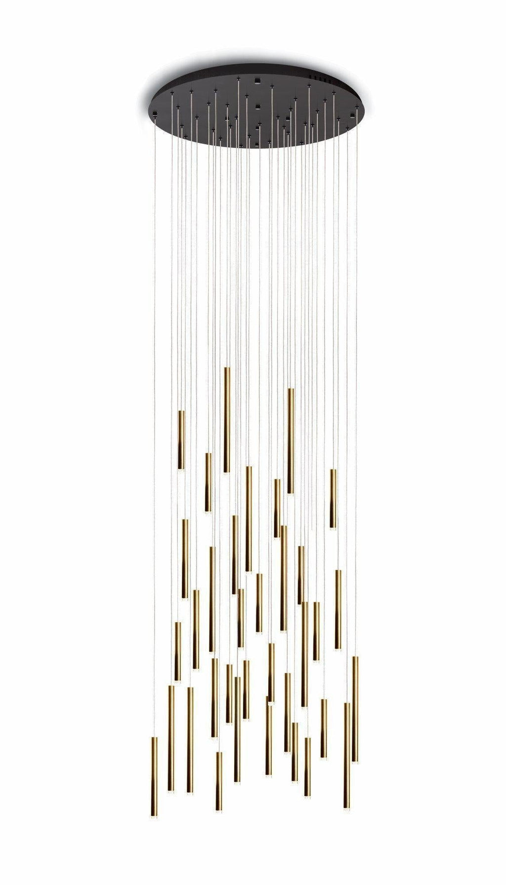 Brillia Round Two-Tone Tubular Pendant Light Chandelier