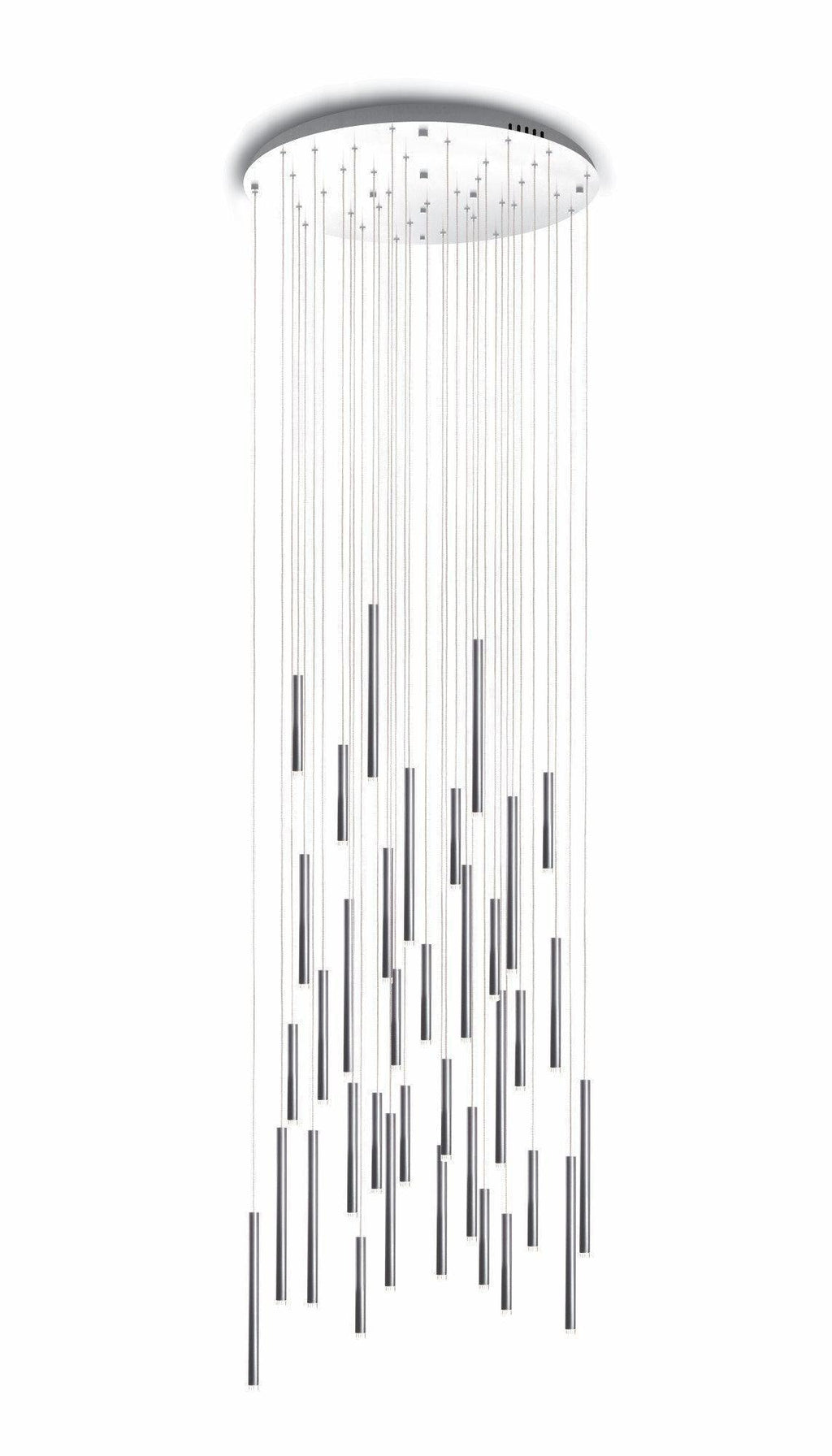 Brillia Round Two-Tone Tubular Pendant Light Chandelier