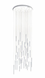 Brillia Round Two-Tone Tubular Pendant Light Chandelier