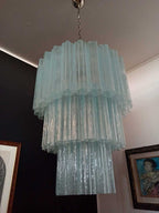 Murano Glass Chandelier – 52 Tubes – Opal