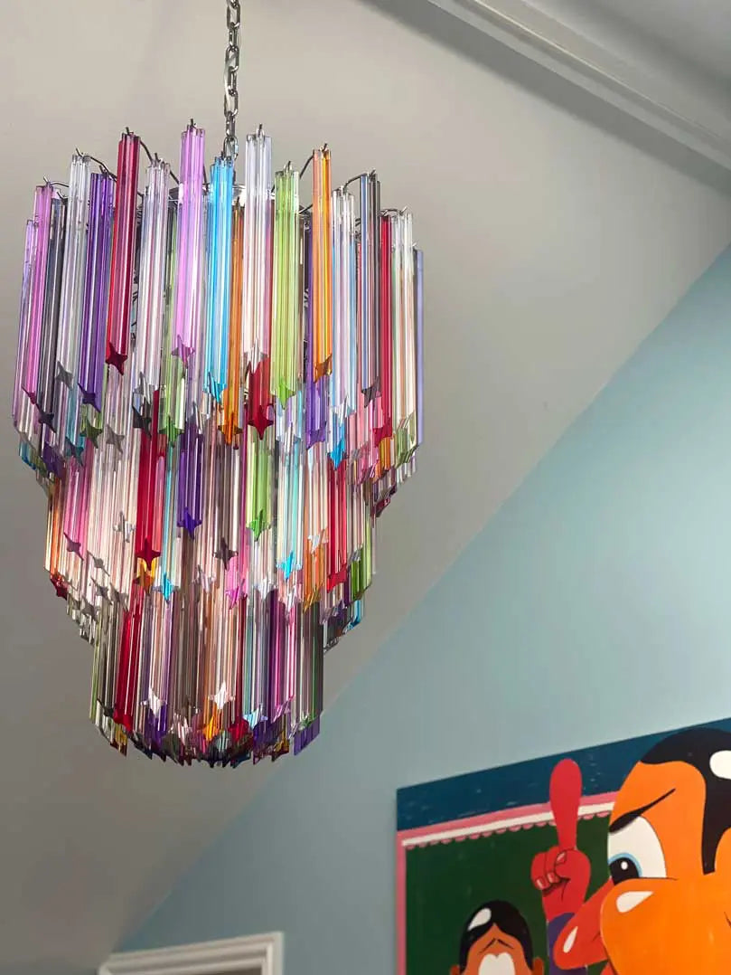 Murano Glass Chandelier – 184 Prisms – Multi