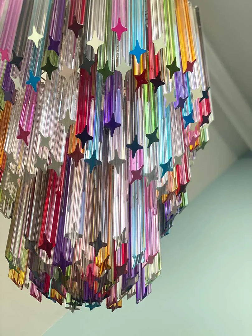 Murano Glass Chandelier – 184 Prisms – Multi