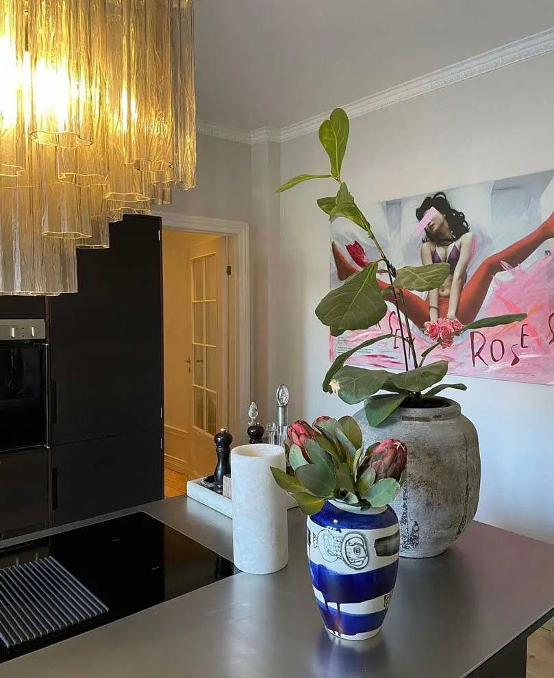 Murano Glass Chandelier – 36 Tubes – Smoked