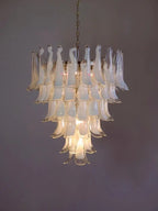 Murano Glass Chandelier – 75 Petals – Transparent
