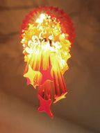 Murano Glass Chandelier – Spiral – 86 Prisms – Amber