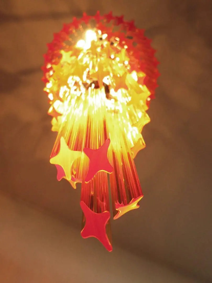 Murano Glass Chandelier – Spiral – 86 Prisms – Amber