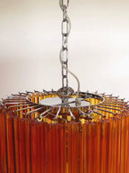 Murano Glass Chandelier – Spiral – 86 Prisms – Amber