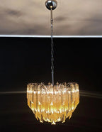 Murano Glass Chandelier – 107 Prisms – Yellow