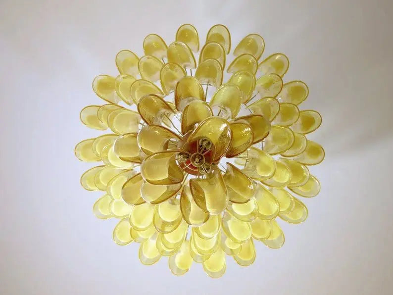Murano Glass Chandelier – 85 Petals – Caramel