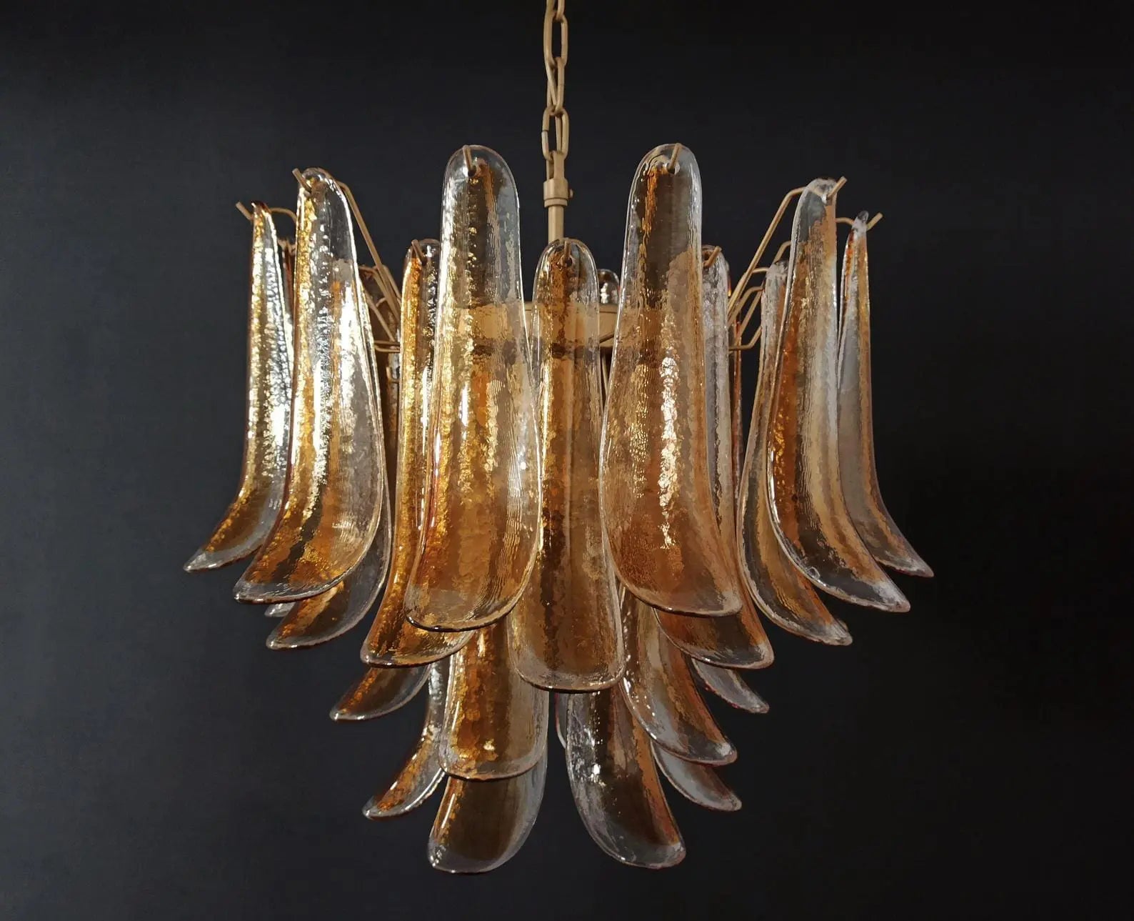 Murano Glass Chandelier – 36 Petals – Amber