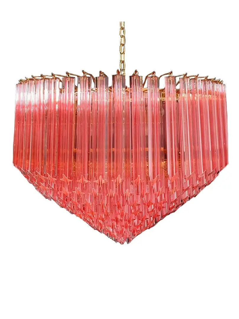Murano Glass Chandelier – 265 Prisms – Pink