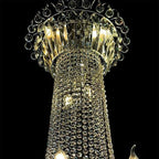 Extra Large European-Style Multi-Layers Candle Luxury Crystal Chandelier Gold Art Foyer / staircase Decorative